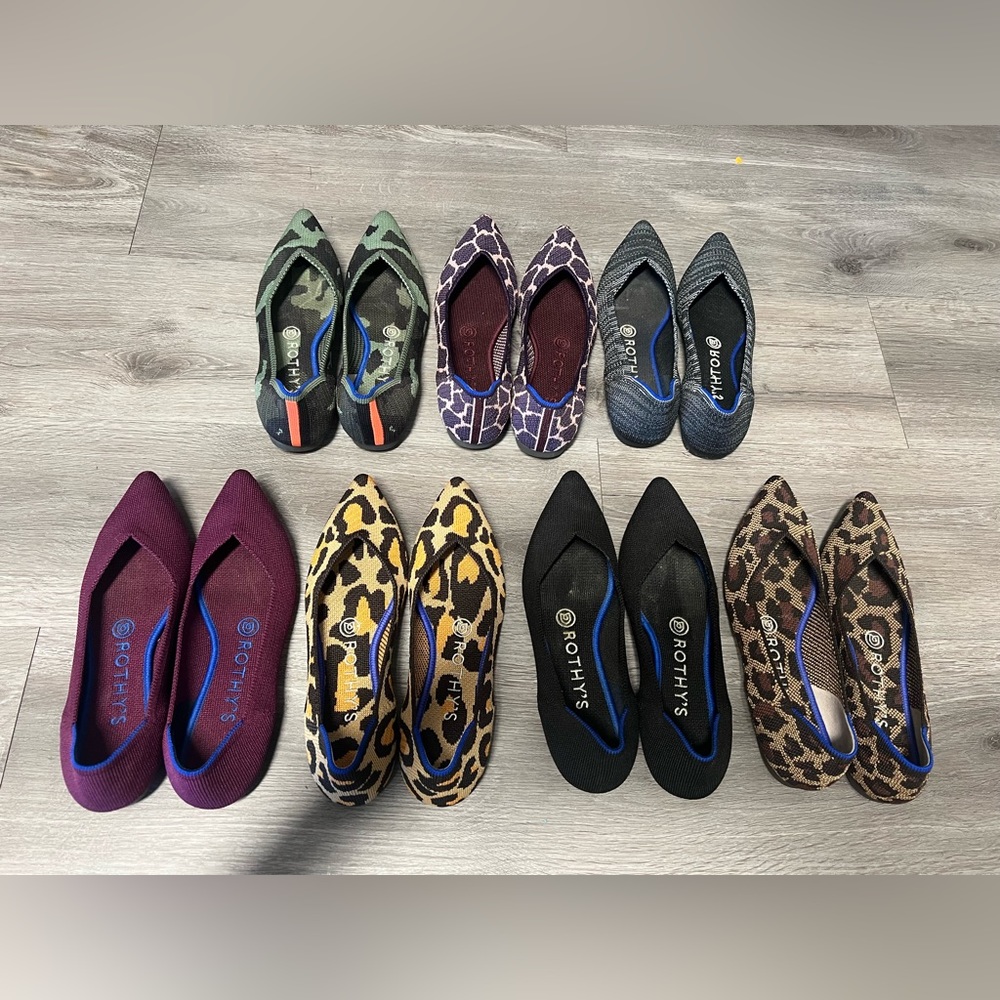 ROTHY’S ‘The Point’ Flats Size 6.5 BUNDLE of 7 Pairs!!!